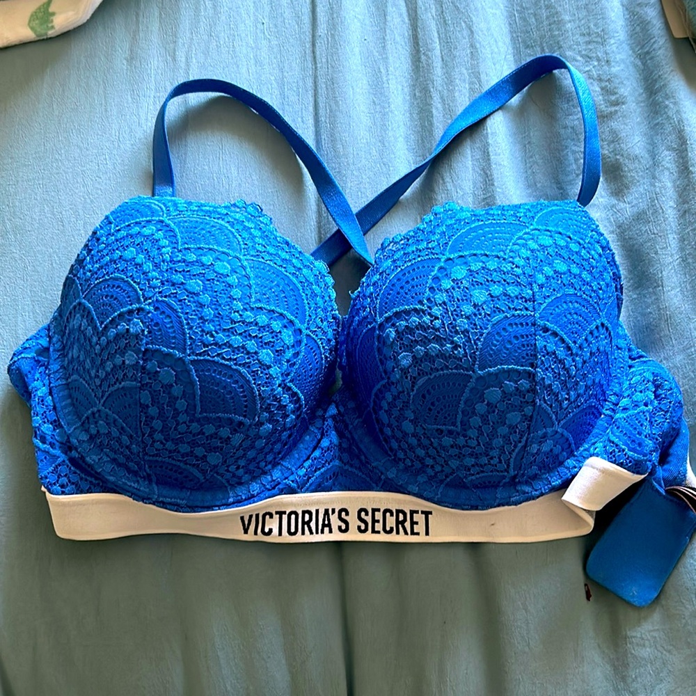 Blue lace Underwire Bra
